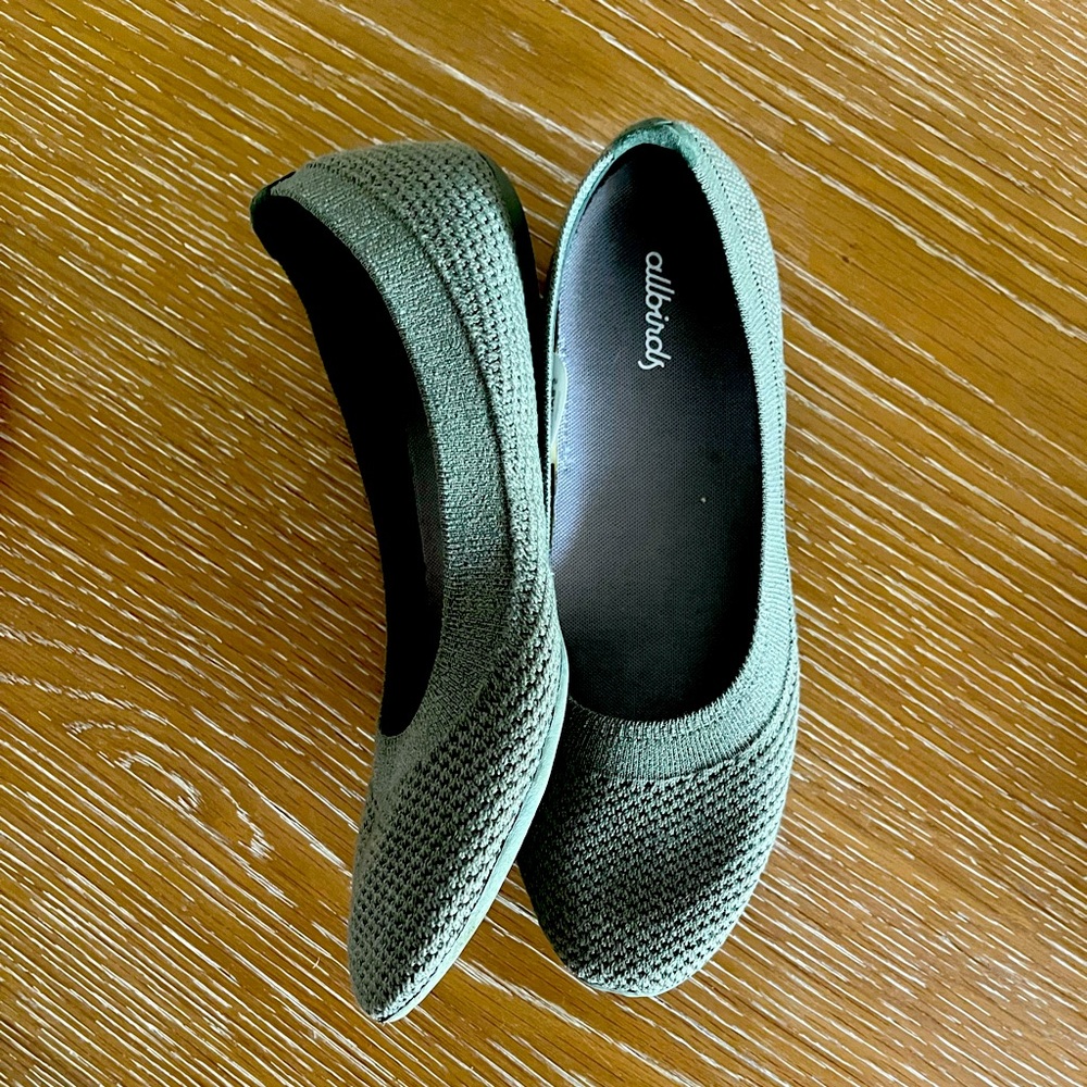 allbirds Olive Green Knit Ballet Flats